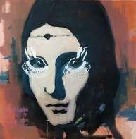Girl with rabbit's eyes, [based on L. da Vinci] oil / canvas, 90x90 cm, 2019. ABSENCE